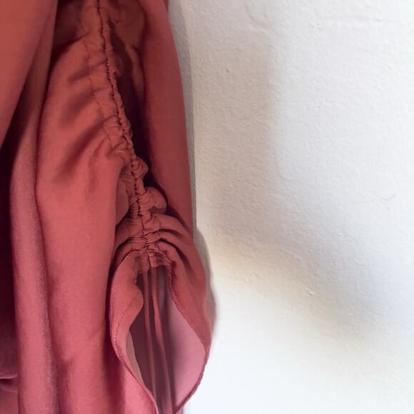 Free People Intimately XS Brick Rose Ruched Side Day To Night Slip Dress Cowl - Picture 4 of 8